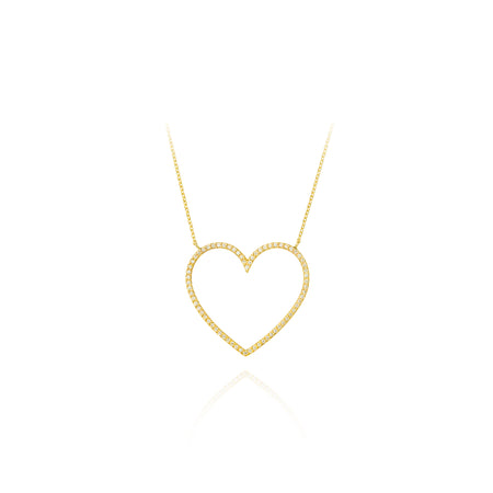 Dia Open Heart Necklace L